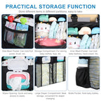 Accmor Changing Table Diaper Organizer, Hanging Diaper Caddy Organizer Stacker for Cribs Changing Table Playard Wall Baby Essentials Storage, Black - style: Double Enlarged-Black