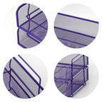 EASEPRES 2 Pack Stackable Desk Paper Tray, Metal Mesh Desktop Document Letter File Organizer for Office Home School, 13.5'' L x 9.75'' W x 5.5'' H, Purple - color: 2 Pack Purple