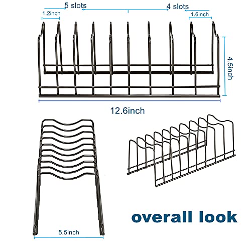 Pot Lid Organizer, Pot Lid Rack Holder, Rest Cutting Board, Bakeware, Pots & Pans, Serving Trays, Reusable Containers in Cabinet Pantry, Stainless Steel - color: Satin Nickel