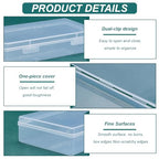 BENECREAT 4 Packs 4x7.5x1.6inch Rectangle Clear PP Plastic Box Containers Bead Storage Organizer Box, Dustproof Case with Hinged Lid for Cards, Beads and Craft Supplies - size: 4x7.5x1.6inch