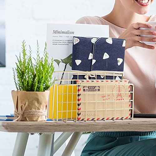 Desktop Mail Organizer File Organizer Metal Wire Mail Sorter Letter Organizer Magazine Rack for Letters, Mails, Books, Postcards, Brochures, Mail Holder (3 Slot, Gold) - color: Gold