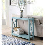 Convenience Concepts Oxford Console Table 39.5" - Sofa Table with Storage Shelf, Transitional Entryway Hall Table for Living Room and Bedroom, Display Foyer Table, Sea Foam Blue - color: Sea Foam Blue