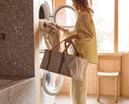 Joseph Joseph Hold-All, Collapsible 35L/9.25 Gallon Washing Laundry Basket Bag, Durable Fabric, Moisture Resistant - Ecru - color: Ecru, size: 35L