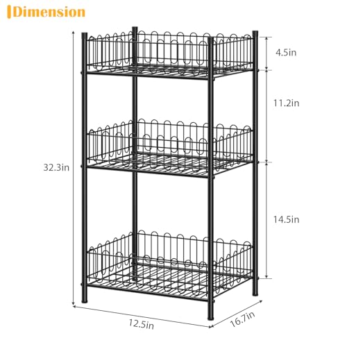 OYEAL Water Bottle Holder Rack 3 Tier Soda Drink Organizer Vertical Metal Food Storage Shelf for Kitchen Countertop Pantry, Can Storage Organizer for Pantry - size: 3-Tier