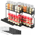 SpaceAid Pull Out Spice Rack Organizer for Cabinet, Heavy Duty Slide Out Seasoning Kitchen Organizer, Cabinet Organizer, with Labels, 5.2" W x10.75 D x10 H, 2 Drawers 2-Tier - style: Two 2"W Drawers, 2-Tier
