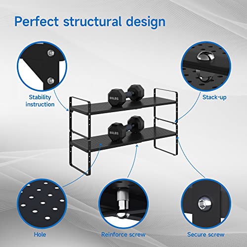 Expandable Cabinet Shelf Organizer Adjustable Metal Spice Rack Stackable Freestanding Counter Storage Shelves for Kitchen Cabinet Under Sink Office Desk (Black - 1Pack - L16.5-27'' * W8'' * H9.6'') - color: Black - 1pack - L16.5-27'' * W8'' * H9.6''