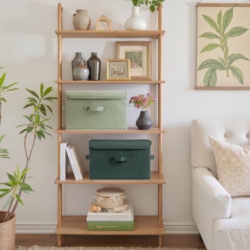 GRANNY SAYS Stoarge Basket with Lid, Decorative Storage Boxes, Closet Storage Bins for Clothes, Collapsible Stackable Organization, Sage Green&Dark Green, 2-Pack - color: Sage Green&Dark Green, size: Large-2 Pack
