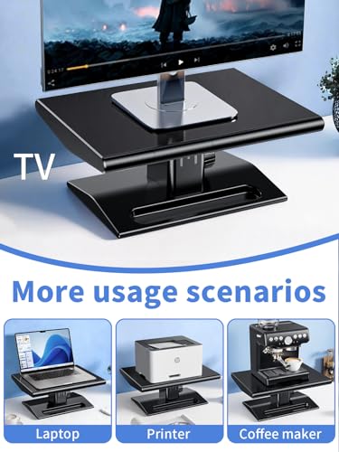 Computer Monitor Stand Riser for Desk,5.7-6.5 Inches Height Adjustable with Storage Drawer & Phone Holder,Workspace Desktop Organizer Monitor Stands Risers Shelf for Computer,Laptop,Printer,TV