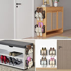 4 Pack Wall Mounted Shoes Rack Wall Shoe Holder Hanging Shoe Organizer Door Hanging Shoe Storage with Sticky Mounts for Camper RV with Hooks No Drilling Black - style: Modern