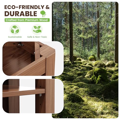 Shoe Bench for Entryway, Solid Rubberwood Shoe Bench with Hidden Storage, Adjustable 2-Tier Shelves & Soft PU Leather Seat, Shoe Rack Durable Easy Assembly for Hallway or Bedroom - Brown, 47.28" - color: Brown, size: 47.28"W x 11.82"D x 20.47"H