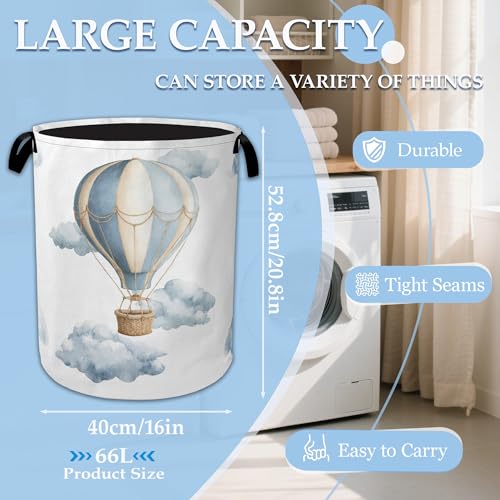 Hot Air Balloon Laundry Basket Collapsible Laundry Hamper Oxford Storage Bin for Clothes Storage, Toy Organizer, Books and Sundries 16" X 20.8" - color: Hot Air Balloon