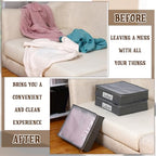 Panelee 6 Pcs 14 x 12 x 3 Inch Sweater Storage Bags Easy Gliding Zippered Sweater Package Organizer Closets Under The Bed Zippered Storage Bags with Label Pocket to Avoid Dust Dirt(Gray) - color: Gray
