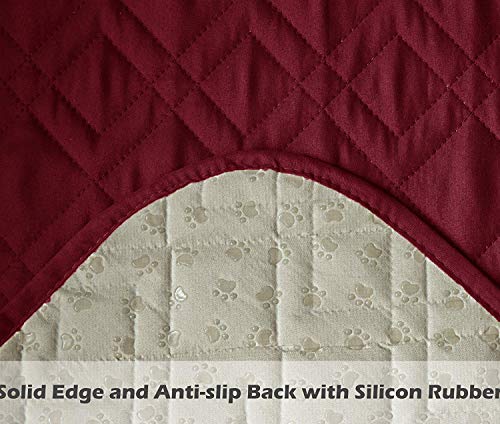 Ameritex Waterproof Nonslip Recliner Cover Stay in Place, Dog Chair Cover Furniture Protector, Ideal Recliner Slipcovers for Pets and Kids (Burgundy, 23") - color: Burgundy, size: 23"