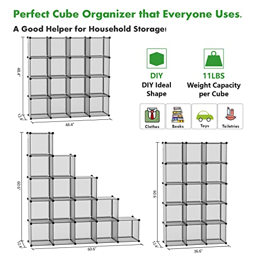 C&AHOME Plastic 16-Cube Grey UPCS16G - color: Grey