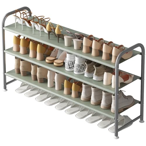 INGIORDAR Shoe Rack 3 Tier Long Storage Organizer Wide Metal Shoe Shelf for Closet Entryway Grey - color: Grey, size: 3 Tier