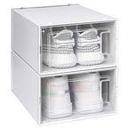 OnDisplay Clik Stackable Interlocking Shoe Box System (Standard White/White, Set of 2) - color: Standard White/White, size: Set of 2