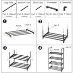 Metal Stackable Small Shoe Rack Organizer, Narrow Shoe Racks for Closets Entryway, Shoe Stand,Shoe Shelf with Handle (4-Tier-White) - size: 4-Tier-White