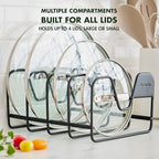 GreenPan Stainless Steel Wire Pots and Pans Lid Storage Rack, Holds 4 Lid Covers, Easy Storage, Countertop or Cabinent Organizer, Minimizes Clutter, Fast Drying, Wipes Clean, Black - size: Lid Storage Rack