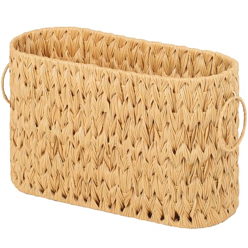 GRANNY SAYS Toilet Paper Storage, Bathroom Storage Basket, Toilet Paper Basket for 6 Mega Rolls, Toilet Paper Holder with Storage, Wicker Basket for Bathroom Accessories - color: Nature, size: 15¾"L x 6½" Wx 9½"H (No Lid)