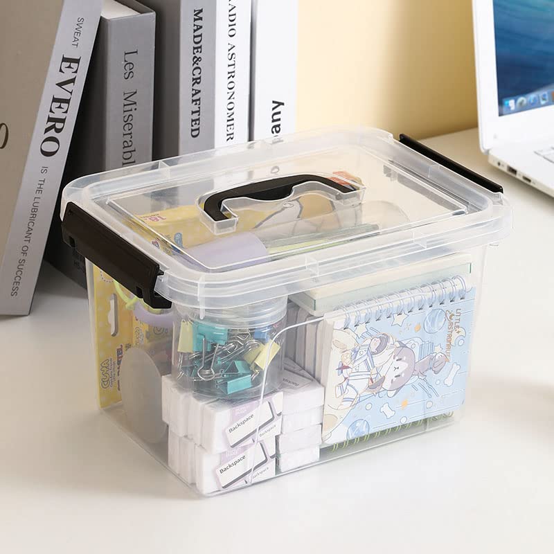 4 Pack Plastic Storage Bins with Lids and Handle, Clear Plastic Latching Box for Storage, Stackable Storage Containers for Organizing, 5 Quart - color: Clear, size: 4 Pack