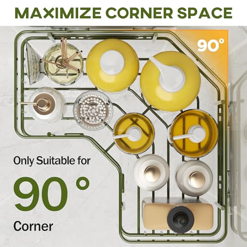 MAXIFFE 3 Pack X-Large Corner Shower Caddy with Soap Holder, Large Capacity Easy Install No Drilling Stainless Steel Hold 40 LB Shower Organizer Shelves Rack for Family Renters Bathroom, Forest Green - color: Green XL