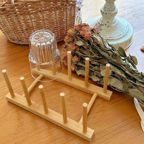 Kunovo Bamboo Dish Rack,Pot lid/Plate/Cutting Board Organizer for Kitchen cabinets,Bottle Drying Holder… (4G) - color: 4g