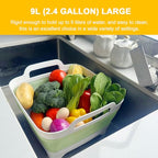 Collapsible Dish Tub 9L-Collapsible Basin Bucket Portable Sink-Outdoor Multiuse Foldable Sink Tub Wash Dish Basin for Kitchen Basin RV Camping (Green) - color: Green