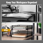 Mind Reader Paper Tray, Desk Organizer, Stackable, Storage, Office, Metal Mesh, 10.5" L x 13.25" W x 7.5" H, Set of 2, Black - size: 2-Pack