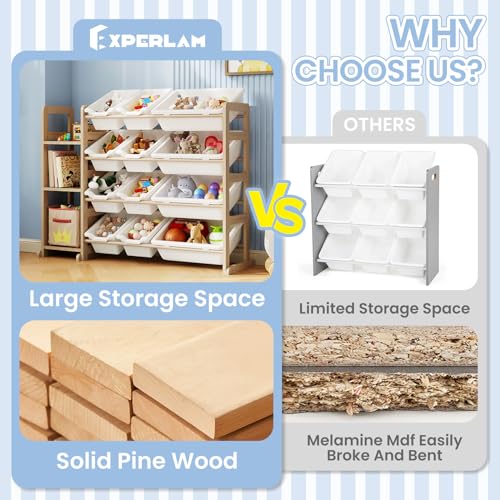 Toy Storage Organizer - Toy Organizers and Storage with Bookshelf, Toy Storage Shelf with 3 Shelves and 12 Storage Bins, Kids Bookshelf and Toy Storage for Kids Room, Playroom, Bedroom, Nursery, White - color: White, size: 42.2 inches (L) x 11 inches (W)