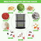 MEKOLIFE 2 Layer Herb Drying Rack, Collapsible Mesh Drying Rack, Small Hanging Drying Net with Green Zipper & Hooks, Indoor Outdoor for Drying Herbs, Socks, Underwear, Seafood & Camping Food (11.81") - size: 2 Layers