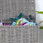 Household Essentials Small Handwoven Paper Rope Wicker Basket with Lid, Grey - color: Grey, size: Small (Pack of 1)