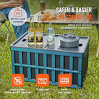 VEVOR 65L Collapsible Storage Bins with Lids 3 Packs, Stackable Utility Crates with Handles, Large Folding Containers for Organizing Tools, Books, Food, Drinks, Camping&Transport - size: 65L-Black