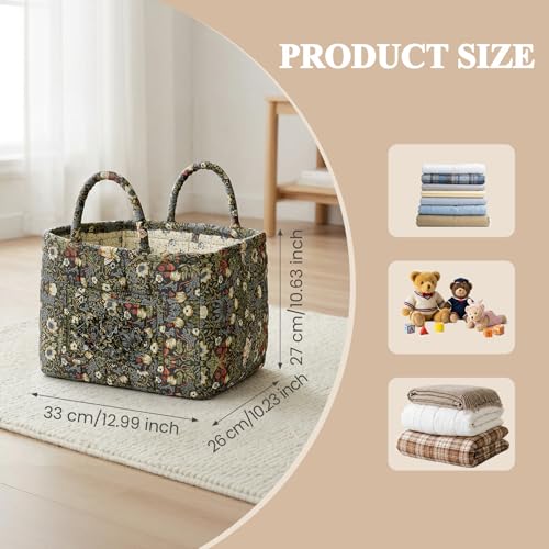 Floral Fabric Storage Basket Car Interior Storage Basket Underwear Sundries Laundry Baskets Supplies Home Organizer Bag (style 5) - color: style 5