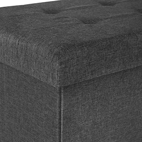 Seville Classics Large 30" Foldable Bench Ottoman Footrest Storage Chest Coffee Table Stool, for Bedroom, Living Room, Entryway, Lounge, Modern Gray, 1-Pack - color: Modern Gray, size: 15.7"D x 30"W x 15.7"H