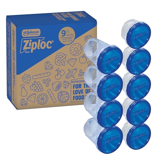 Ziploc Twist 'n Loc Food Storage Meal Prep Containers Variety Pack, 9 Count - size: Small/Medium