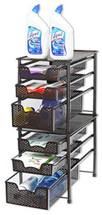Simple Houseware Stackable 3 Tier Sliding Basket Organizer Drawer, Bronze - color: Bronze, size: 3-Tier