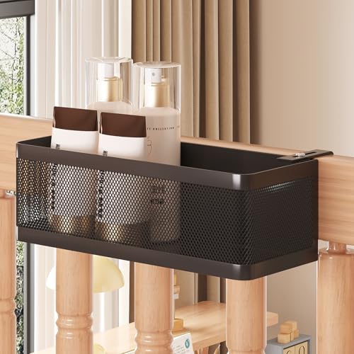 Bedside Caddy Shelf for Bunk Bed, Office Cubicle Walls, Crib Rails, Dorm Bed College Dorm Room Essentials Bed Shelf for Cell Phone Headphone Magazine Snacks (Black, L11in*W4.9in*H3.93in) - color: Black, size: L11in*W4.9in*H3.93in