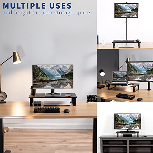 VIVO Monitor and Laptop Stand, 24 inch Desktop Riser, Black, STAND-V000D - color: Black