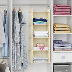 YOUDENOVA Hanging Closet Organizer, 4-Shelf Closet Hanging Shelves, Beige - color: Beige, size: 4-Tier