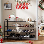 Shoe Rack,Long Shoe Organizer for Closet,Wide Shoe Storage for Entryway,4 Tier Sturdy Metal Free Standing Shoe Shelf - size: 4-tier-long