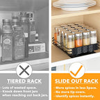 SpaceAid Pull Out Spice Rack Organizer for Cabinet, Heavy Duty Slide Out Seasoning Kitchen Organizer, Cabinet Organizer, with Labels and Chalk Marker, 8.5" W x10.75 D x2.5 H, 1 Drawer 1-Tier - style: 8.5" W, 1-Tier