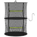 MEKOLIFE 2 Layer Herb Drying Rack, Collapsible Mesh Drying Rack, Small Hanging Drying Net with Green Zipper & Hooks, Indoor Outdoor for Drying Herbs, Socks, Underwear, Seafood & Camping Food (11.81") - size: 2 Layers