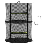 MEKOLIFE 2 Layer Herb Drying Rack, Collapsible Mesh Drying Rack, Small Hanging Drying Net with Green Zipper & Hooks, Indoor Outdoor for Drying Herbs, Socks, Underwear, Seafood & Camping Food (11.81") - size: 2 Layers