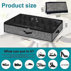 Under Bed Shoe Storage Organizer for Closet 2 Pack- Fits 32 Pairs Underbed Shoes Container Boxes Black - color: Black-32pairs, style: Regular Handle