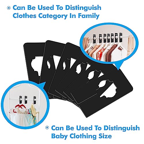 30 PCS Rectangular Closet Dividers with a Bonus Marker, Black Plastic Rectangle Clothing Size Dividers Writable and Reusable for Sorting Clothing Size, Color, Brand, Size 2” x 5.4’’ - color: Black, size: 30 Pcs