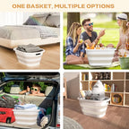 OOAMBB 43L(11.5Gallon) Collapsible Laundry Baskets plastic, Pop Up Laundry hamper/Storage Container, Foldable Laundry Basket with Large Capacity,Sturdy,Space Saver (Beige, 2 Packs) - color: Beige