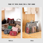fazhongfa 6PCS Dust Bags for Handbags Clear Purse Storage Organizer Non-Woven Hanging Bag Closet with Zipper and Handle (XL Light Grey) - color: Light Grey