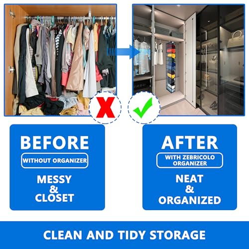 Closet Organization,12 Section,Hanging Closet Organizer,Space Saving, College Dorm Essentials for Girls, Heavy dutys Hooks Up to 45 Pounds, Clothes Storage,Closet Organizer,Grey/Black - color: NEW Heavy duty rack-Grey/Black-12 pockets