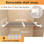 BAOYOUNI Tension Shelf Expandable Clothes Closet Organizer Rack Adjustable DIY Wardrobe Dividers Separator Ivory, 15.75-23.62 Inches - size: (15.75-23.62) IN