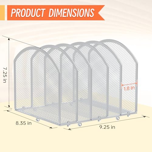 MINDEPOT Desk File Organizer 5 Sections Desktop Organizer File Sorter Office Organization File Folder Holder for Office School & Classroom (Silver, 5 Section - 1Pack) - color: Silver, size: 5 Section - 1Pack